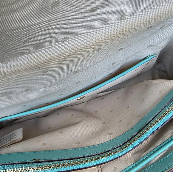 Kate Spade Teal Shoulder Purse Crossbody With Turn Lock Opening - Picture 4 of 9